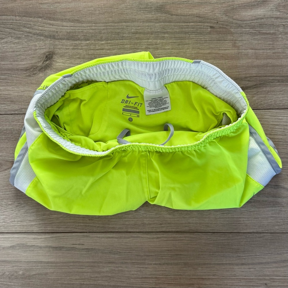 Nike Women's Neon Green Running Shorts - Picture 3 of 3